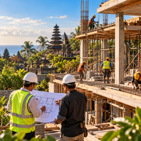 Balinese Construction Site by the Sea next property bali development services